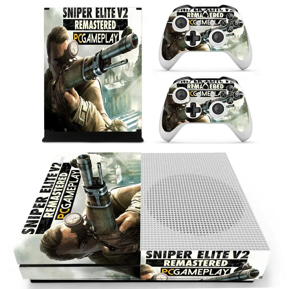 Виниловые наклейки Sniper Elite V2 для консоли Xbox One S и контроллеров Slim Skin | Электроника