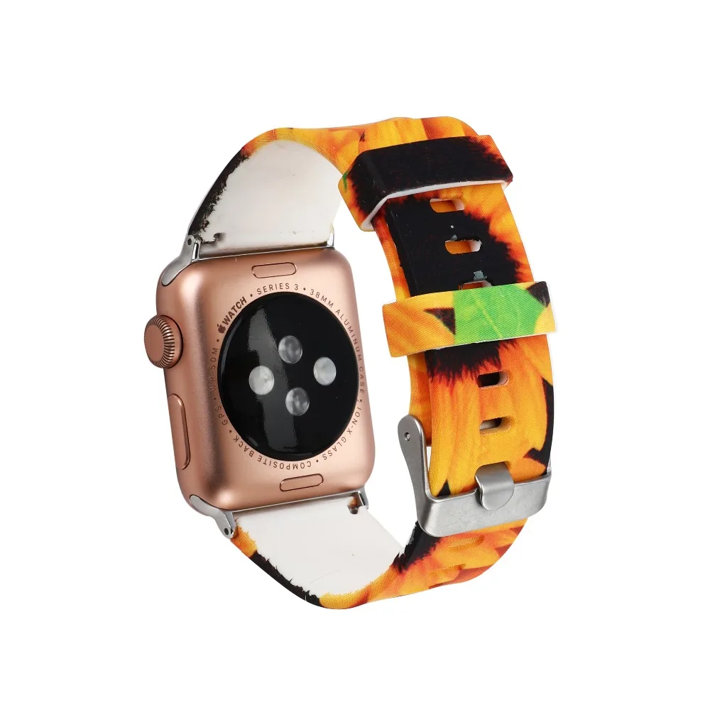 Ремешок силиконовый для Apple Watch 3 2 1 38 мм 42 резиновый браслет смарт часов серии 4 40 44