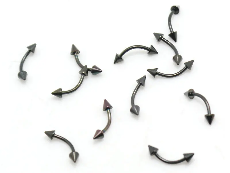 Изогнутое Кольцо для пирсинга бровей черные украшения тела с острие из