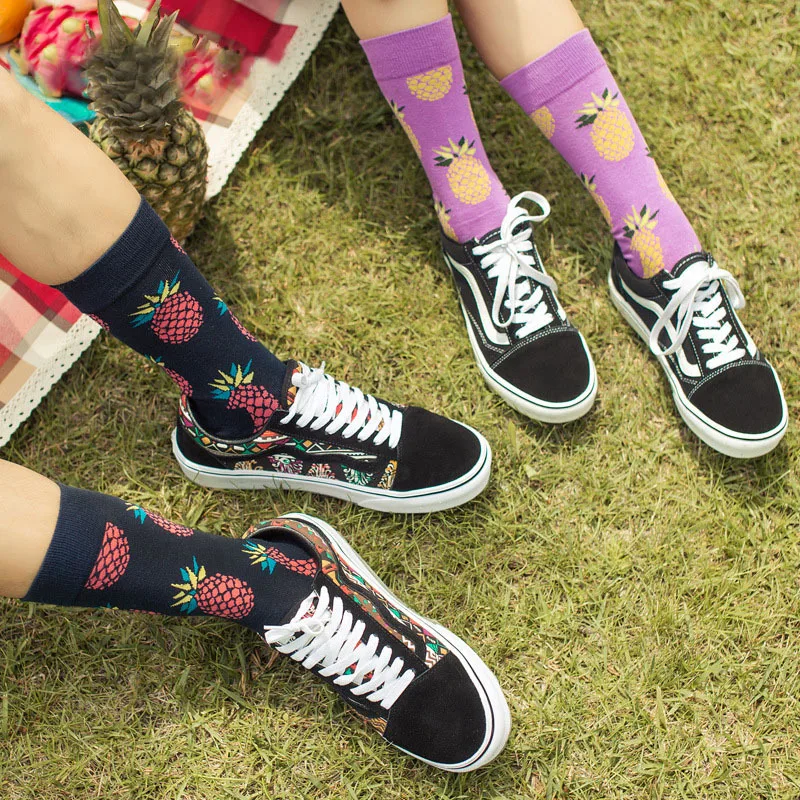 5 пар/лот Happy SOCK фрукты градиент Цвета новый хлопок Для мужчин женщин Носки для