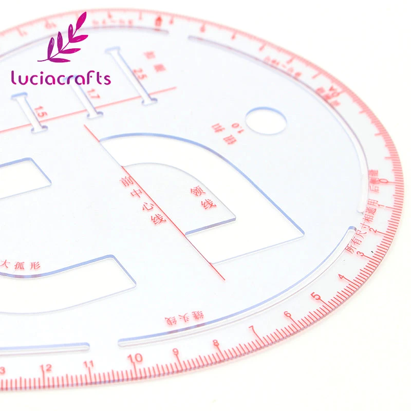 Lucia crafts 1 шт./лот 13,2*20,8 см Кнопка позиционирования карманы воротник рисунок линейка портного кривой швейные инструменты J0121