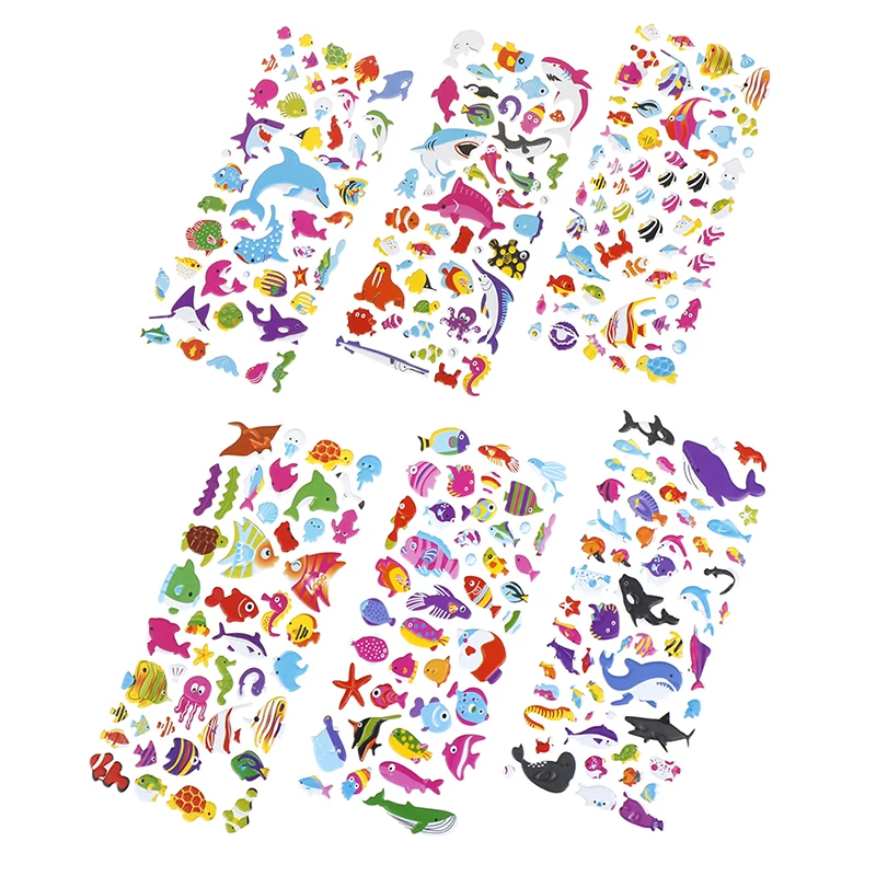 1 PC 3D Cartoon Fish Wall Kids Toys Bubble Stickers Teacher baby Gift Reward PVC Sticker Birthday gift | Игрушки и хобби