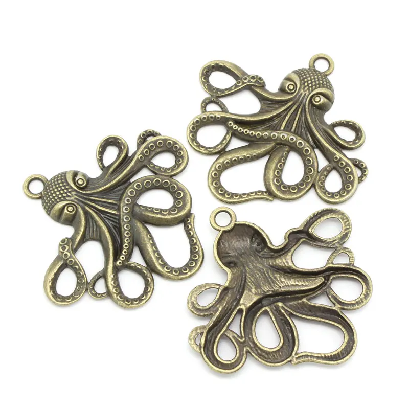 Очаровательные Подвески DoreenBeads из цинкового сплава осьминог античная бронза