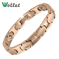 wollet jewelry titanium bracelets for men women rose gold metallic color 99 999 pure germanium healthy energy