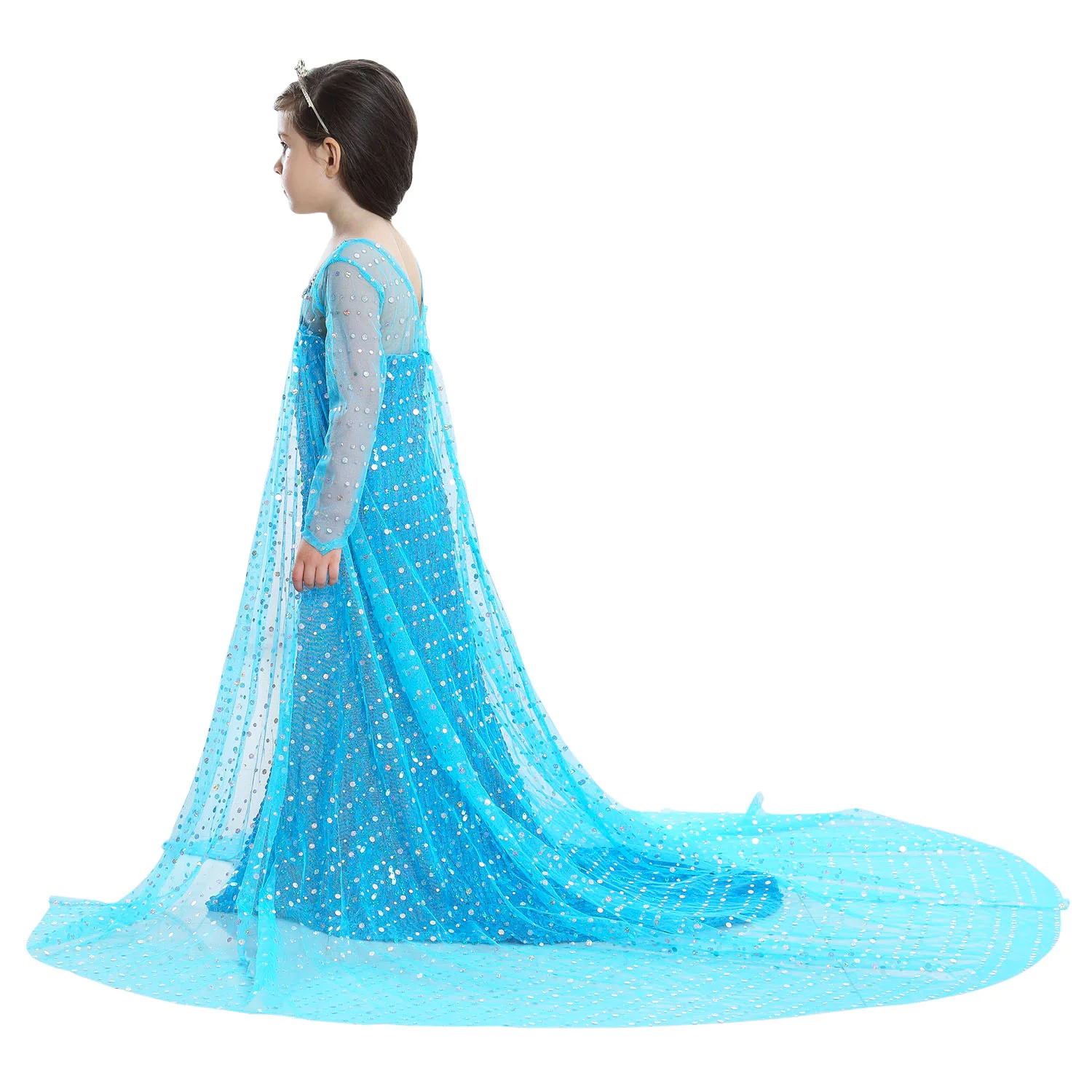 Halloween Children's Wear 2019 Summer Girl Frozen Ice Cold Short Sleeve Dress Female Aisha Children Princess dresses 2 colors |