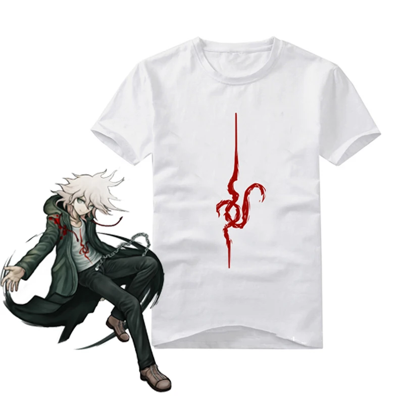 Danganronpa Komaeda Nagito футболка Косплей Костюм белая с коротким рукавом повседневные
