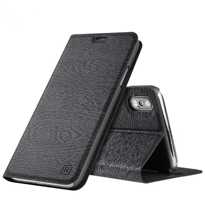 Тонкий чехол книжка из искусственной кожи с отделением для карт и подставкой iPhone