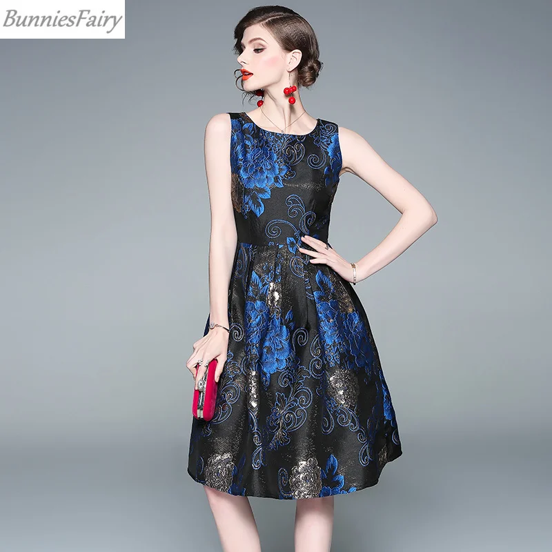 BunniesFairy 2019 Весна Хепберн Винтаж Ретро темно синие тиснением черный жаккард