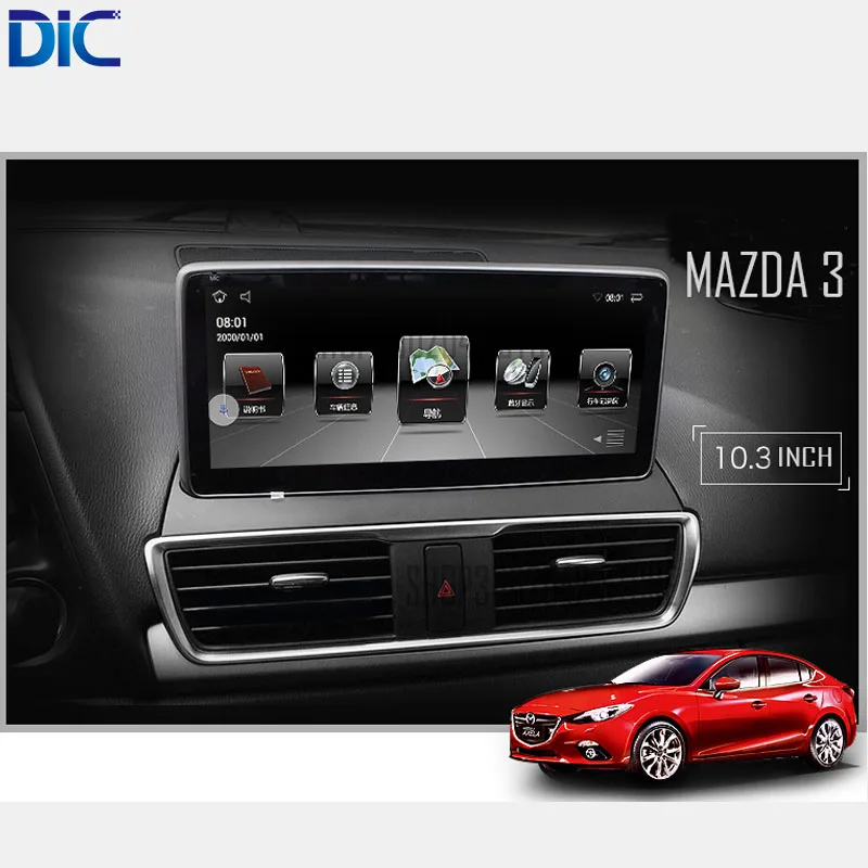 DLC Android система 4,4 плеер навигация 10 дюймов 4 ядра 1280*480 gps Стерео Радио canbus mp3 видео для mazda 3 - Цвет: 2014-2017 Mazda 3
