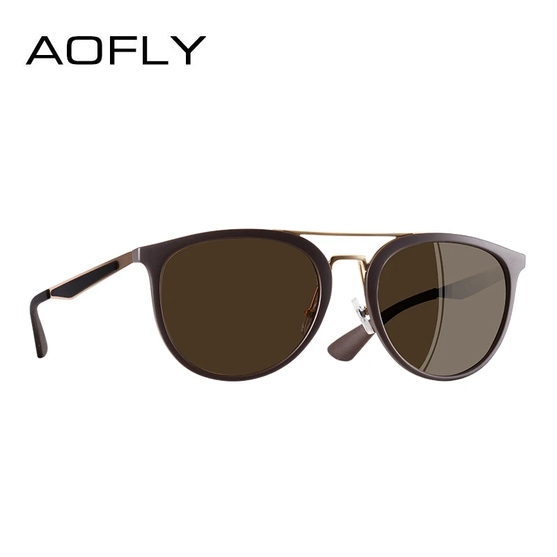 AOFLY, брендовые, дизайнерские, классические, поляризационные солнцезащитные очки, мужские, Ретро стиль, для вождения, женские, UV400, Oculos Masculino AF8116 - Цвет линз: C3Brown