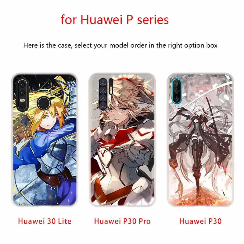 Чехол для телефона Fate Series Grand girl с аниме Huawei P40 P9 P10 P20 P30 Lite чехлы Pro P Smart 2019 мягкий