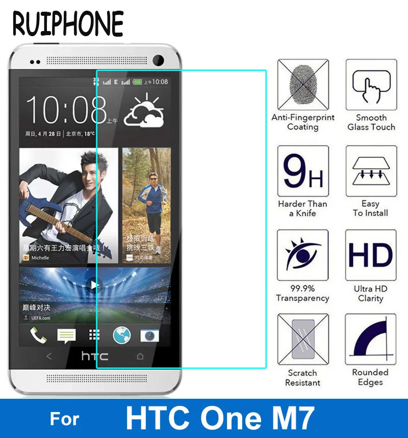 Закаленное стекло 9H 2.5D для HTC One M7 Оригинальная защитная пленка M 7 801S 801E 801N 801D 802T 802D