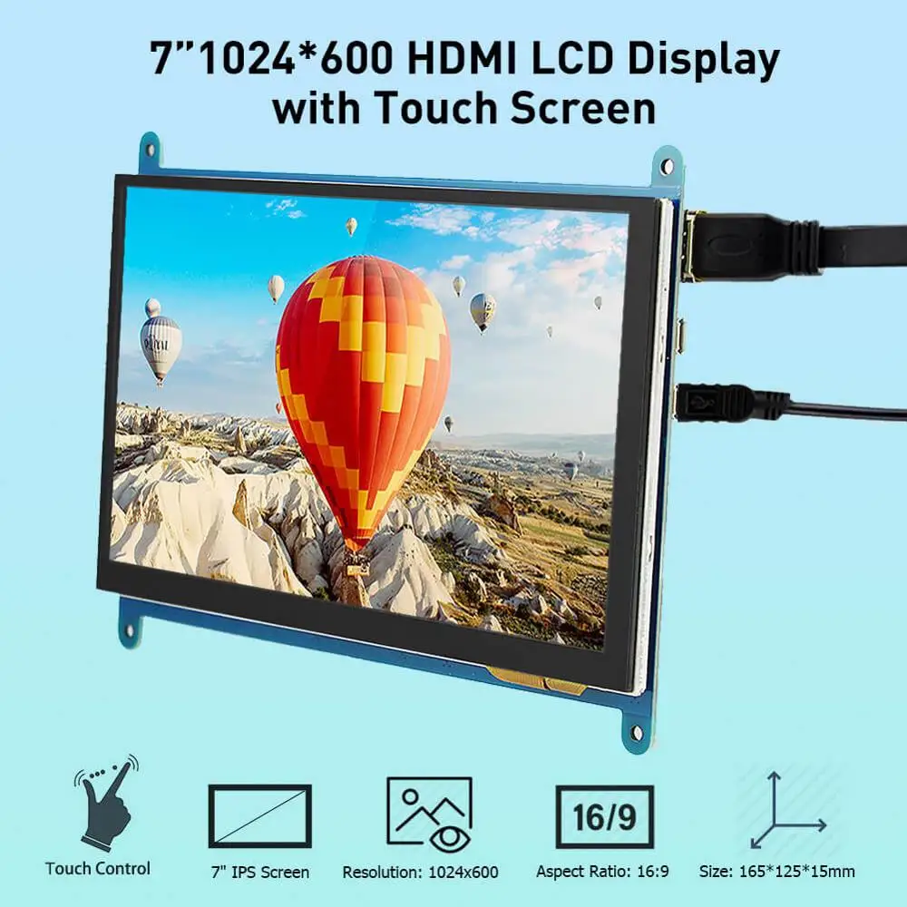 Elecrow Raspberry Pi 3 сенсорный Экран 7 дюймов ЖК дисплей Дисплей HD 1024X600 &quotIPS монитор TFT RPI
