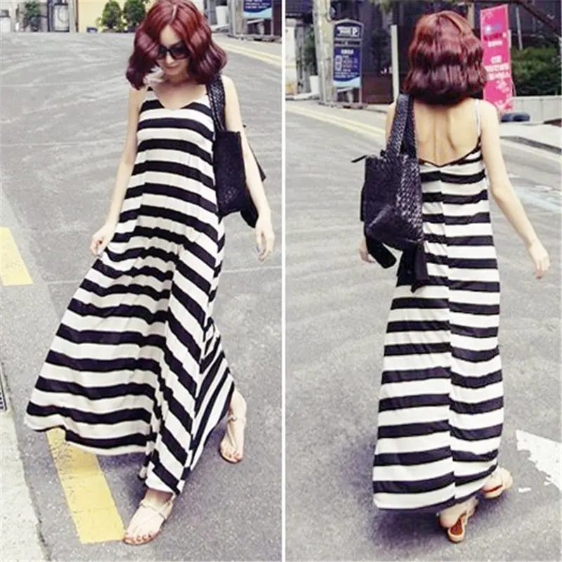 New 2019 Casual Beach Dress Boho Sleeveless Summer Elegant Backless Ladies Long Dresses Ankle Sexy Strapless Vestidos f248 | Женская