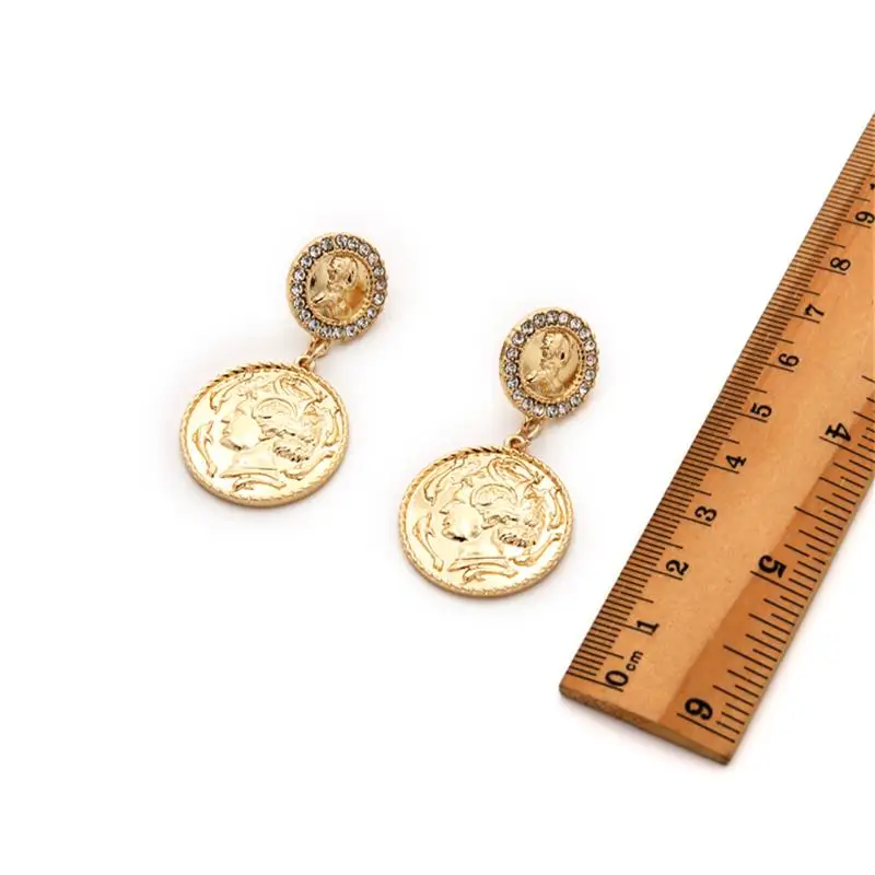 Женские винтажные золотые серьги с изображением головы королевы красавицы