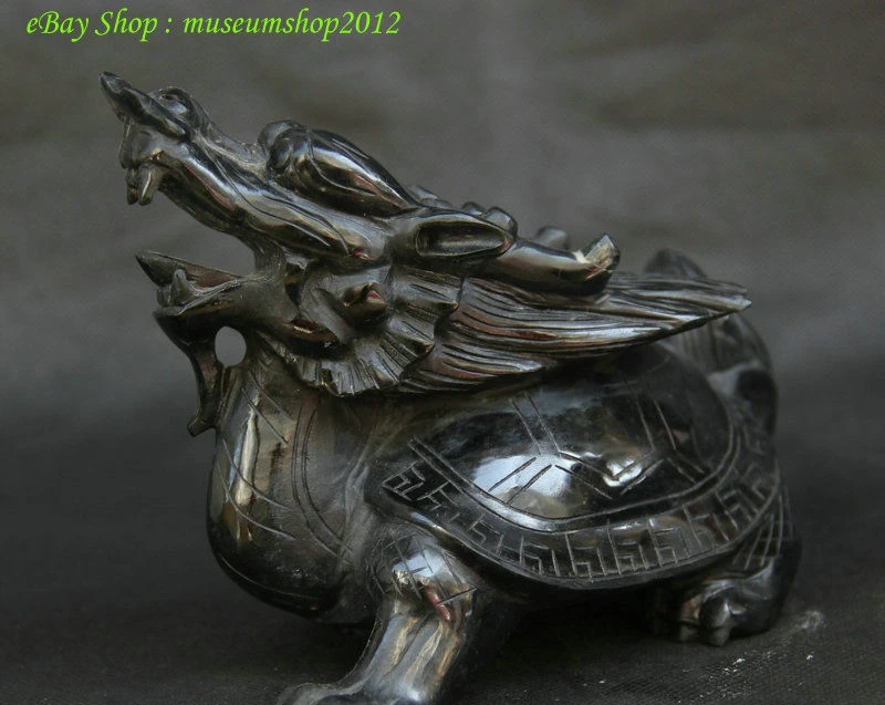 7&quotChinese Natural 100% Dushan Jade Wealth Money Tortoise Turtle longevity Statue | Дом и сад