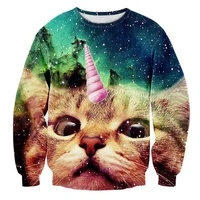 galaxy mens sweatshirt animal cat stare shell pullover 3d print hoodies funny long sleeve crewneck clothing for unisex tops 5xl