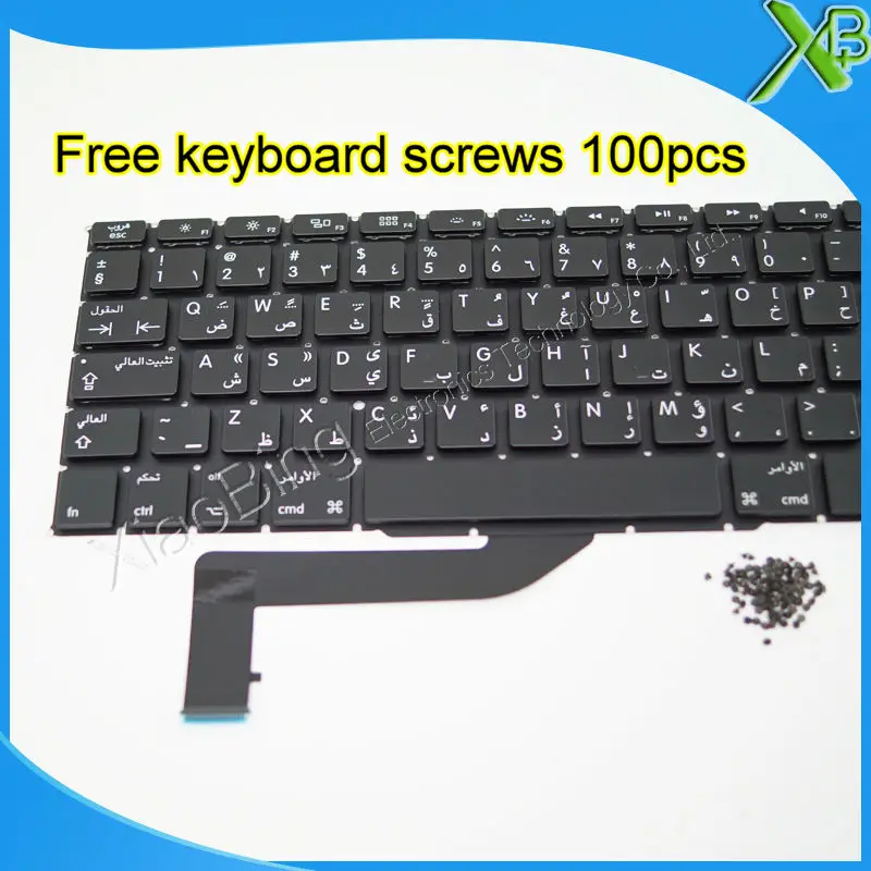 5 шт. Совершенно новая арабский клавиатура + 100 винты клавиатуры для MacBook Pro Retina 15 4