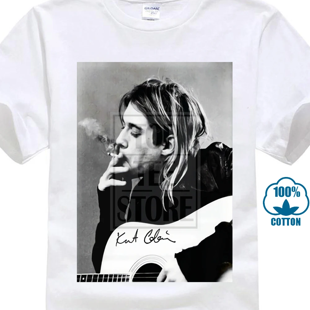 Белый Kurt Дональд Cobain черная футболка Xs 2Xl - Цвет: Белый