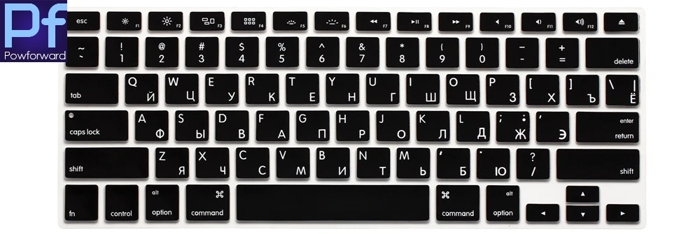 Чехол для клавиатуры с русскими буквами Macbook Air Pro Retina 13 15 силиконовый чехол