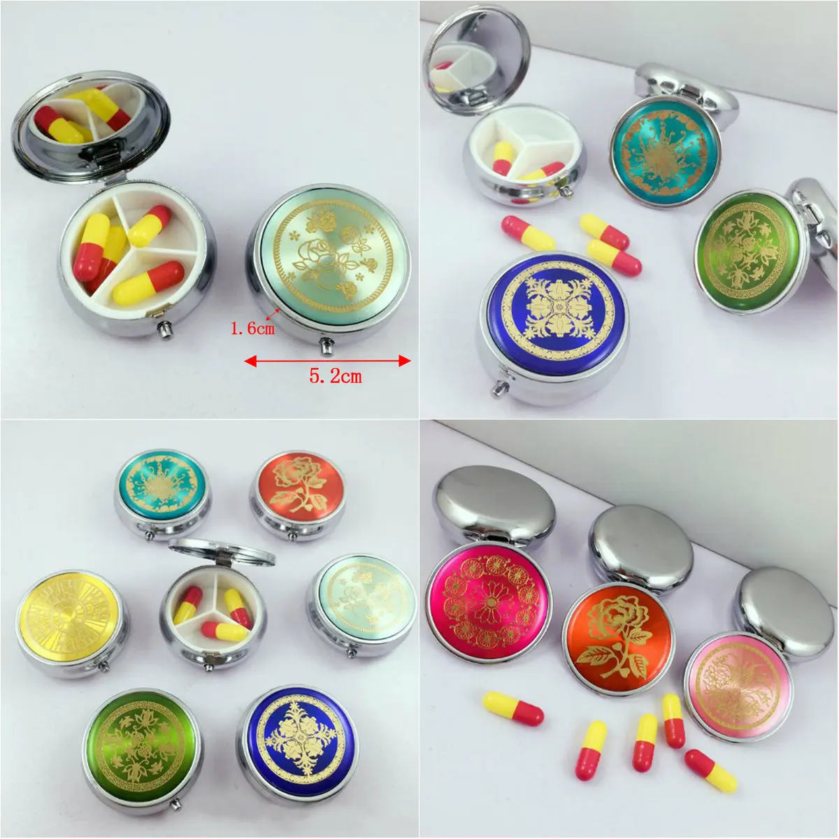 1 шт. складной контейнер для таблеток с цветочным принтом|Коробки и ящики