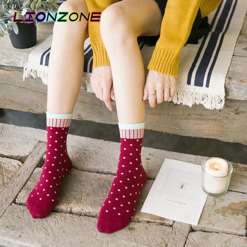 Носки LIONZONE с цветами в горошек Новое поступление Весенняя уличная одежда милые