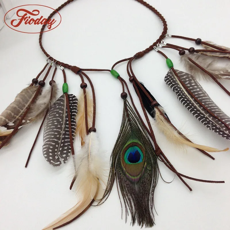 Fioday Women Feather Hairband Hair Comb Headwear Boho Headband Headpiece Bohemian Tassel Accessories for Girls Hairgrips |