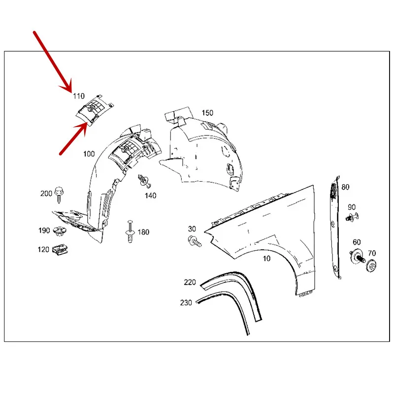 Front fender lining ML350mer ced esb enz ML400 ML500 GL350 GL450 GL550 Small cover on the Fender guard Maintenance | Автомобили и