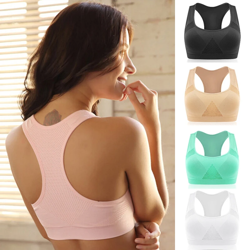 

2017 4 color Professional high impact sports bra Top Athletic Running Gym Fitness Women Seamless Padded Vest Tanks M L XL