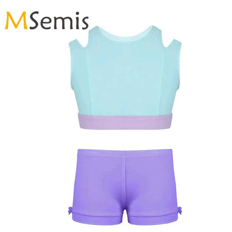 Детские Балетные Шорты для девочек гимнастический купальник танцевальный Топ