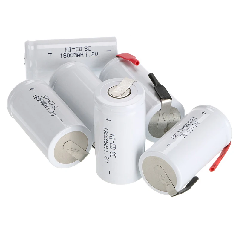 4 шт 1 2 V 1800 мА/ч SC Батарея Ni Cd Перезаряжаемые светодиодный фонарик фонарь