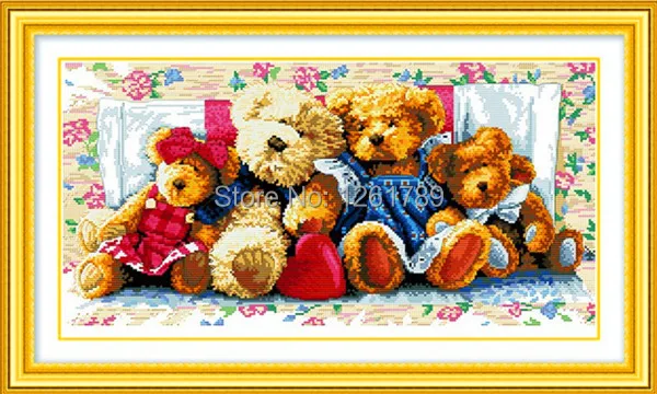 Рукоделие сделай сам DMC Вышивка крестиком наборы для вышивки семья медведей
