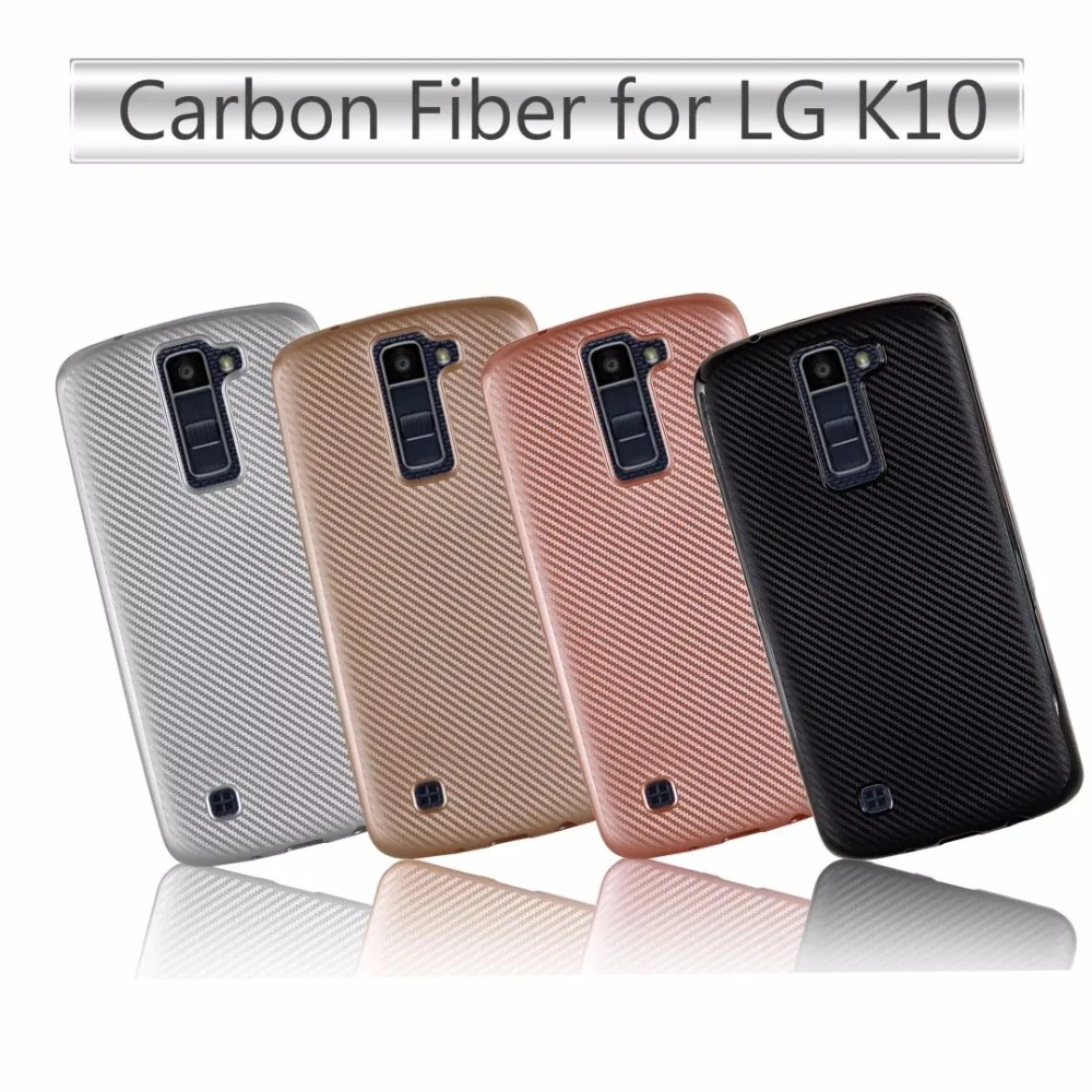 Для LG K10 Dual 5 3 дюймов чехол из углеродного волокна Мягкий ТПУ стильный светильник