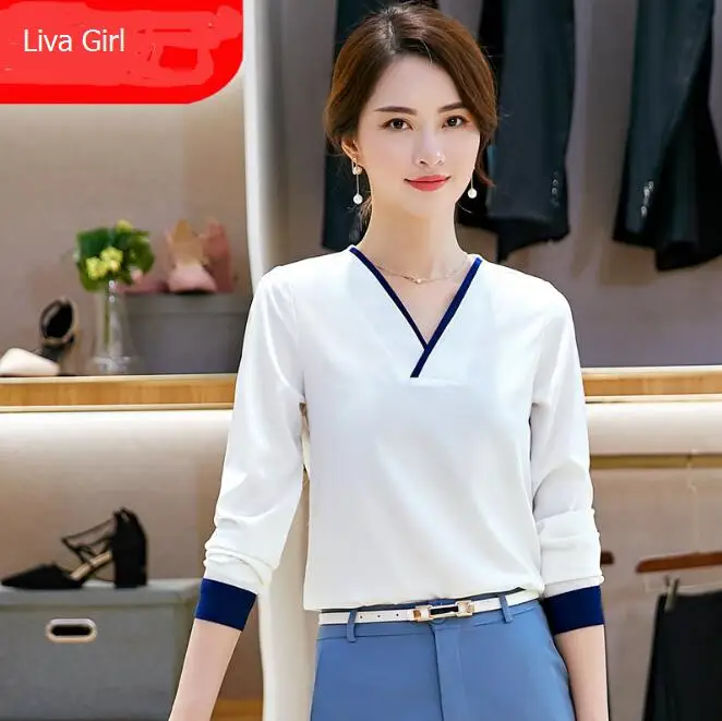 Женская шифоновая блузка с коротким рукавом и глубоким V-образным вырезом |