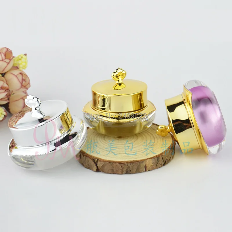 Корона белая Золотая фиолетовая Высококачественная Акриловая банка с крышкой 10