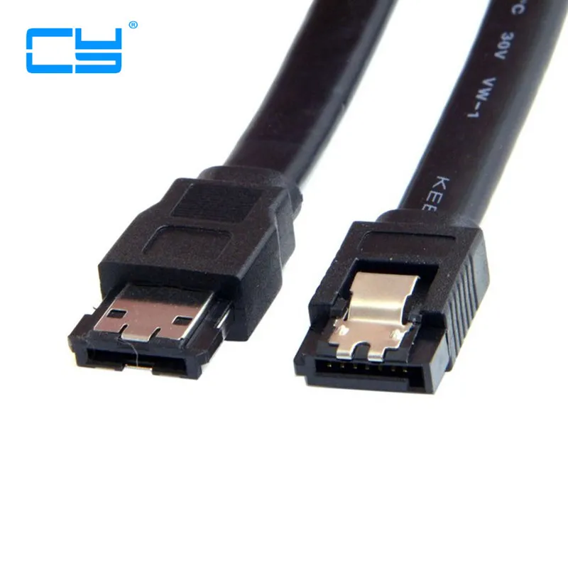 3Gbps Black eSATA II to SATA 7-p Shielded internal External Hard Disk Cable 0.5m 1M 3FT | PC Hardware Cables &amp Adapters