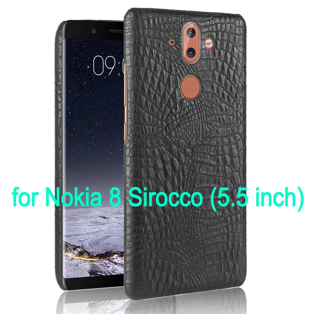 Чехол для Nokia 8/8 Sirocco тонкий кожаный чехол с текстурой крокодиловой кожи жесткий