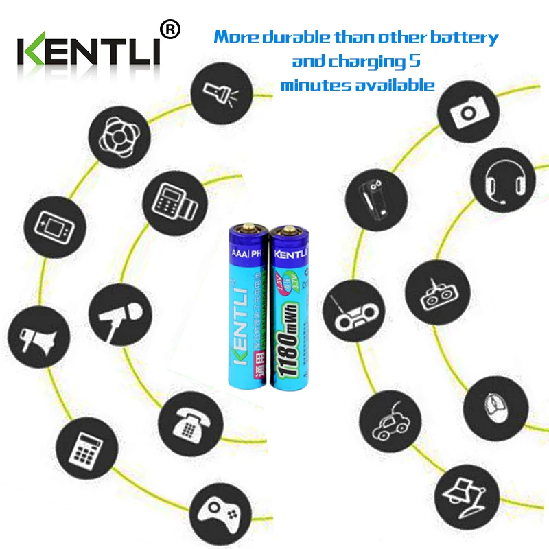KENTLI 1 5 В 1180mWh aaa литиевая аккумуляторная батарея + 4 слота зарядное устройство для