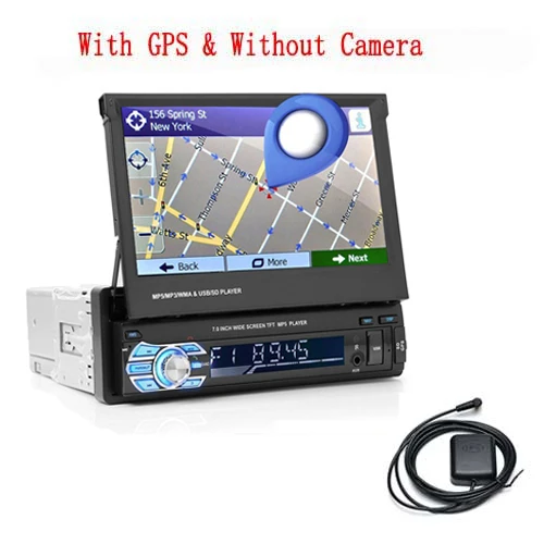 GPS Radio Podofo 1din, автомагнитола, авто радио, Bluetooth, стерео, 7 дюймов, HD, Автомобильный плеер, в тире, стерео, FM, MP5, с камерой заднего вида - Цвет: GPS Radio