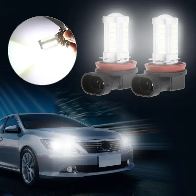 2 шт 12V H8 5730 33SMD Белый светодиодный автомобильный противотуманный фонарь автомобилей светильник светодиод DRL светодиодные фары головного света светильник дневного светильник лампочка
