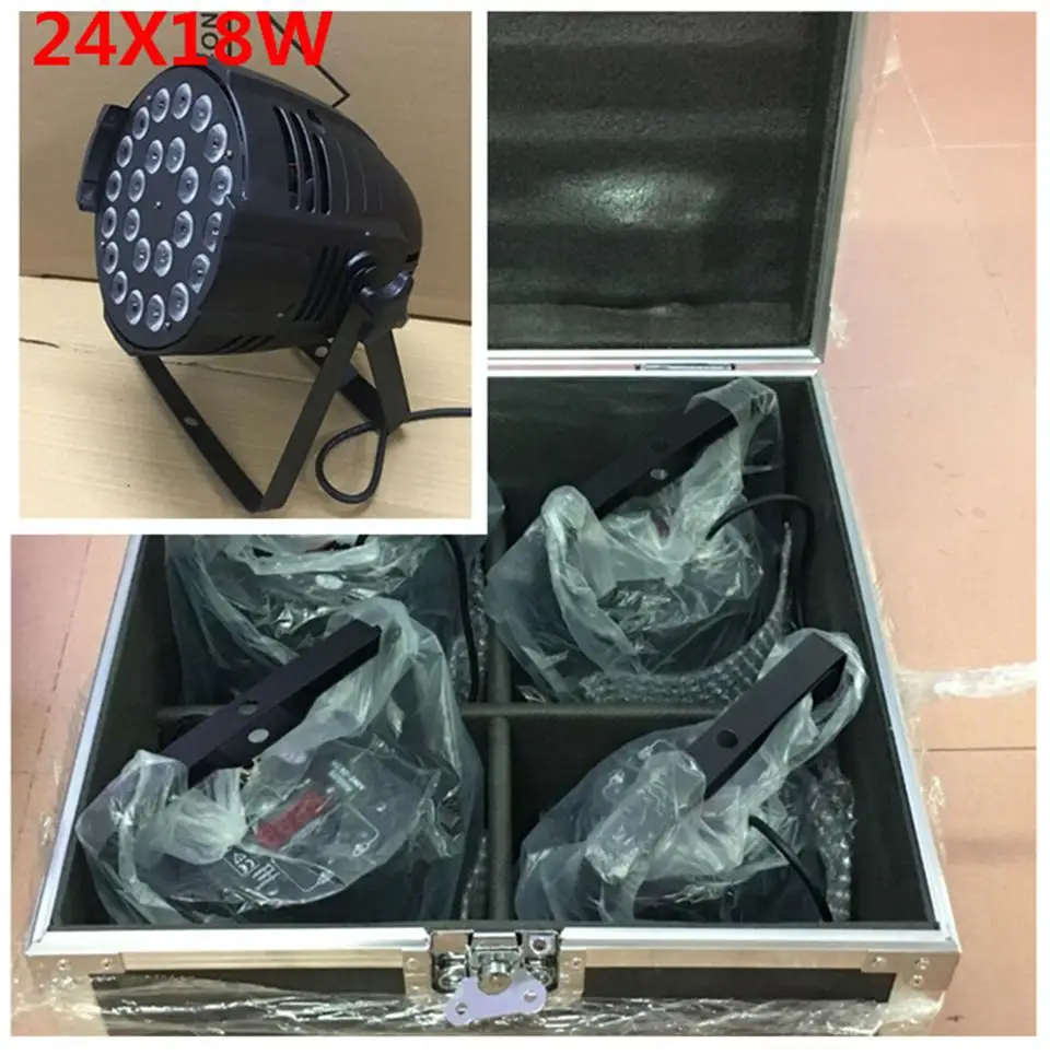 Фото Светодиодный чехол для полета 4 unids 24x18 Вт 6 в 1 rgbwa uv llevo la luz de Par led par rgbwa uvflight case Светодиодный чехол для полета 4 unids 24x18 Вт 6 в 1 rgbwa uv llevo la luz de Par led par rgbwa uvflight case