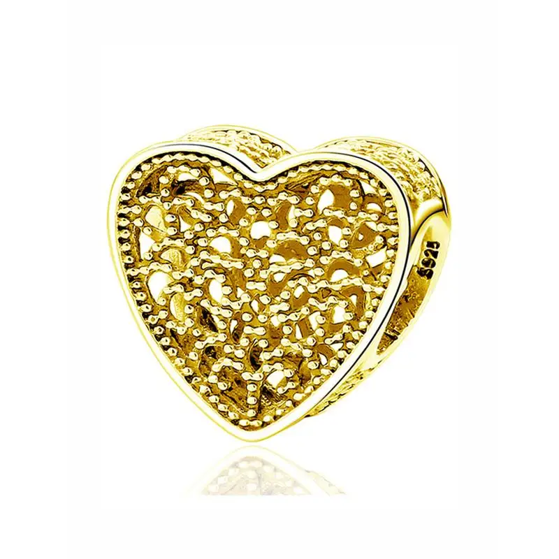 Fill with Romance 925 пробы серебряный шарм из бисера пчела любовь талисманы предохранительный цепной зажим золото подходит Pandora Браслеты для женщин Diy ювелирные изделия - Цвет: Fill with Romance