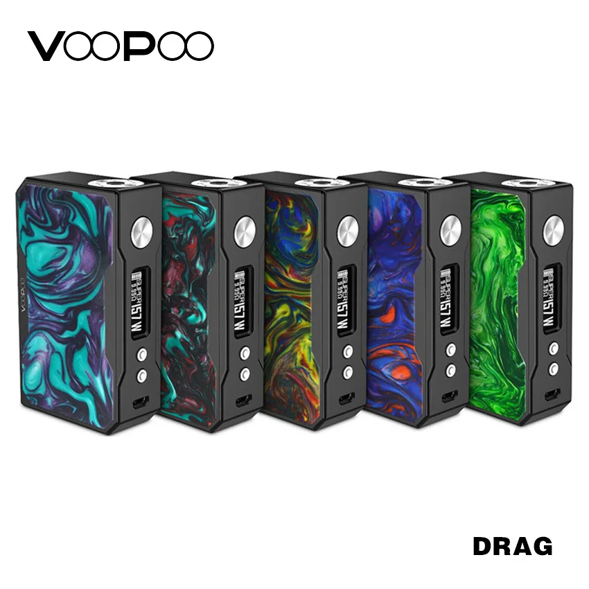 100% оригинал VOOPOO Drag 157 Вт TC коробка Mod 18650 Батарейный мод для электронных сигарет