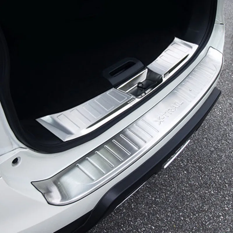 2PCS For Nissan X-Trail X Trail 2014 2015 2016 T32 Rogue Steel Rear Bumper Protector Sill Trunk Guard Cover Trim Car Accessories |
