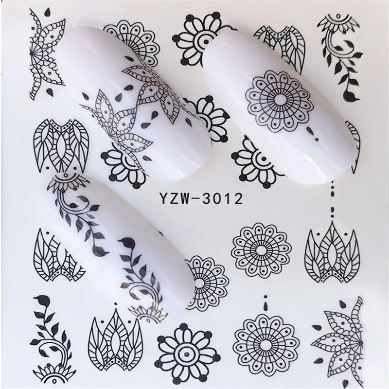1 лист, модный цветок розы, наклейки для ногтей, переводные наклейки с водой, украшение на кончик, сделай сам, аксессуары для ногтей