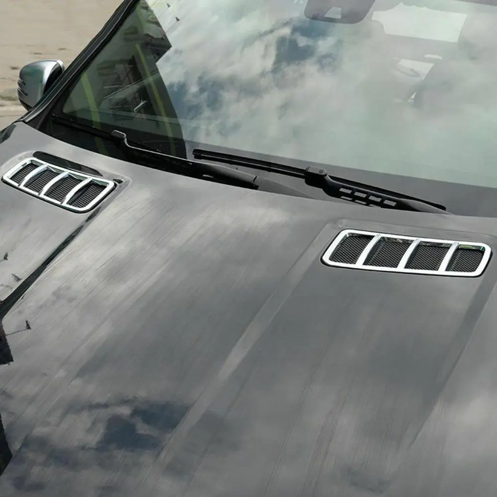 

1 Set=2 Pcs Chrome Car Decor Engine Roof Hood Sticker for Mercedes Benz ML GL GLE GLS Class Car Accessories