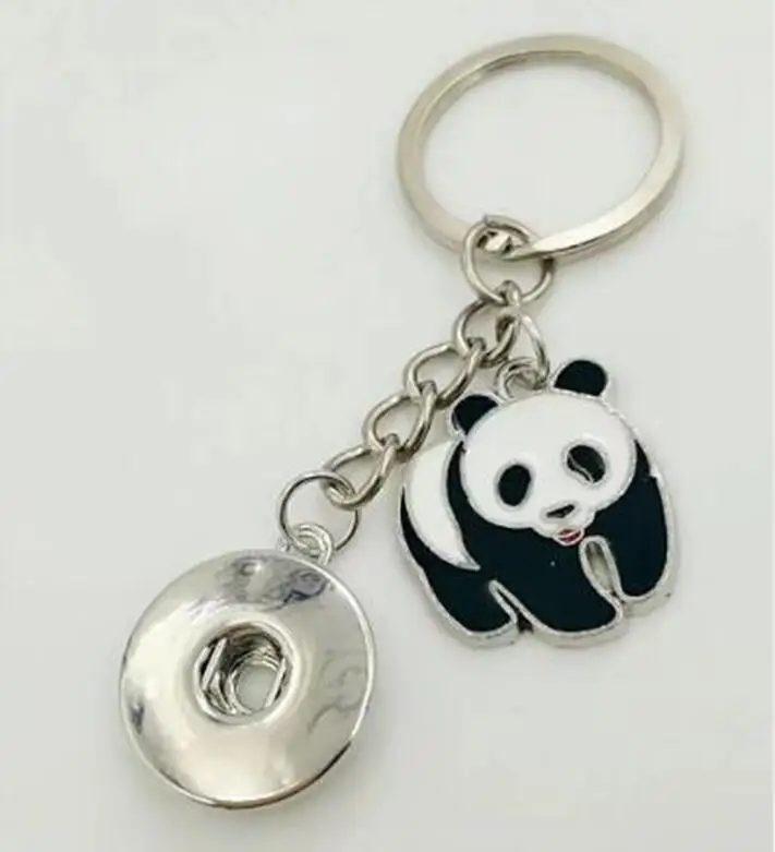 Милые брелоки панды с защелками 18 мм брелок для ключей автомобильных кольцо