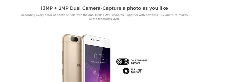 Infocus A3 мобильный телефон 5,2 дюймов MT6737W четырехъядерный 2 Гб ОЗУ 16 Гб ПЗУ 13,0 камера 3050 мАч Android 7,0 4G TDD-LTE смартфон