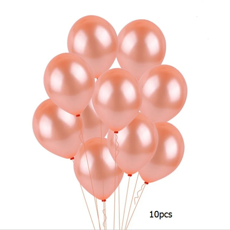 10pcs latex Розовое золото цвет шампанского Серия Сердце круглая Звезда фольга конфетти для воздушного шара латексный набор воздушных шаров для свадьбы День рождения Юбилей Вечерние - Цвет: 10pcs latex