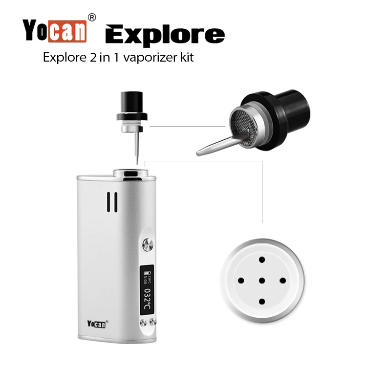 Yocan исследовать сухой травы испаритель 2 в 1 Vape комплект 2600 мАч батарея воск